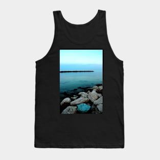 Transparent Adriatic sea with white black and blue stones Tank Top